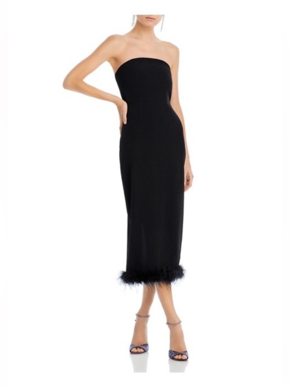 AQUA strapless black dress